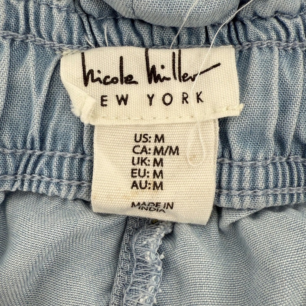 Nicole‎ Miller New York Chambray Drawstring Waist Ruffle Shorts Medium - Picture 5 of 7